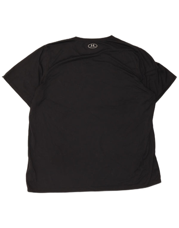 UNDER ARMOUR Mens Heat Gear Graphic T-Shirt Top 3XL Black Polyester
