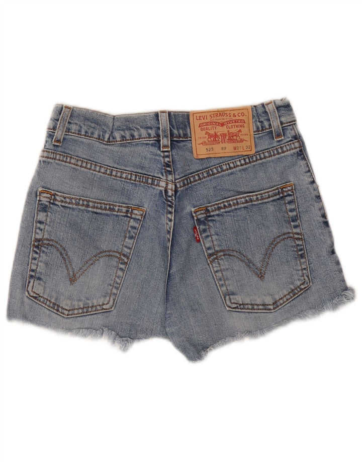 LEVI'S Womens 525 Denim Shorts W27 Small Blue Cotton