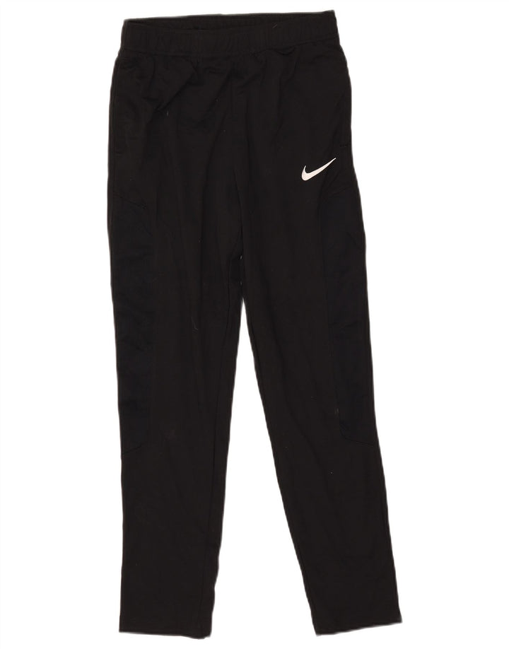Nike Boys Dri Fit Tracksuit Trousers 12-13 Years Large Black Polyester
