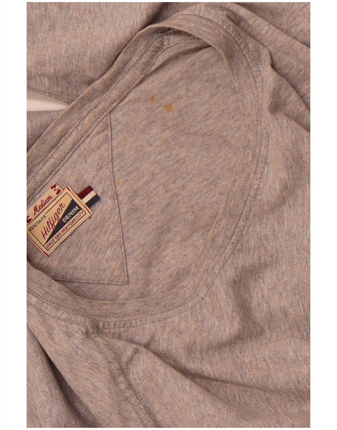 TOMMY HILFIGER Mens Heritage Graphic Top Long Sleeve Medium Grey Cotton