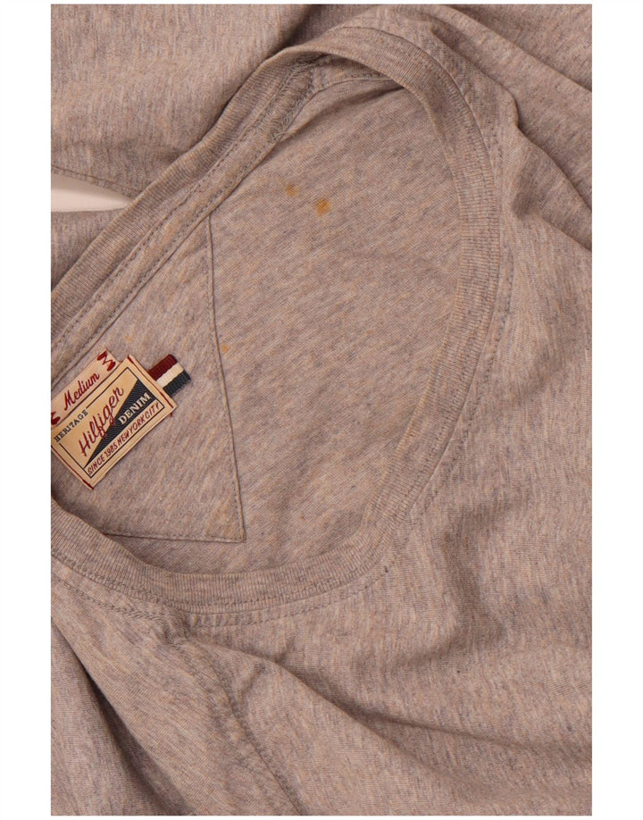 TOMMY HILFIGER Mens Heritage Graphic Top Long Sleeve Medium Grey Cotton