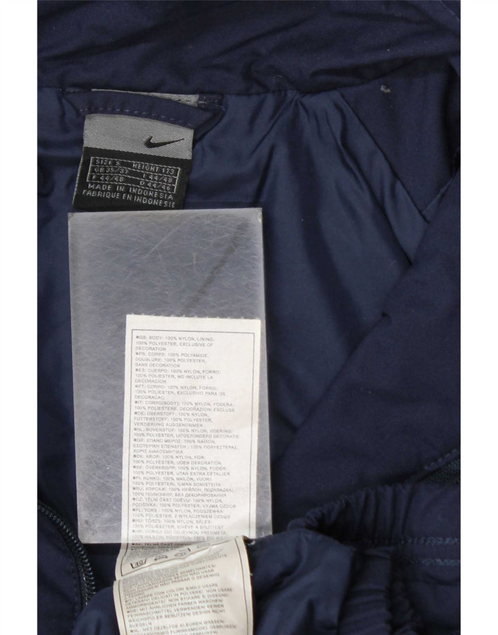 Nike Mens Bomber Jacket UK 35/37 Small Navy Blue Colourblock Nylon