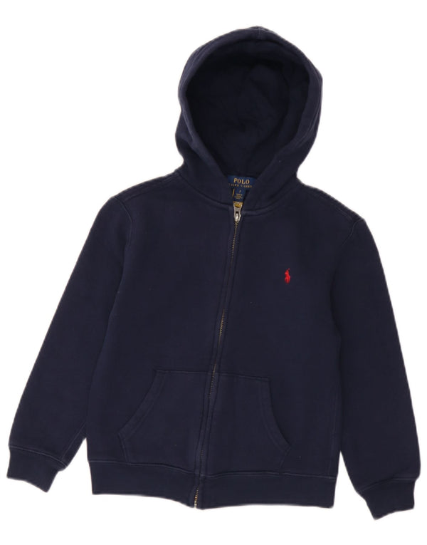 Polo Ralph Lauren Boys Zip Hoodie Sweater 6-7 Years Navy Blue Cotton
