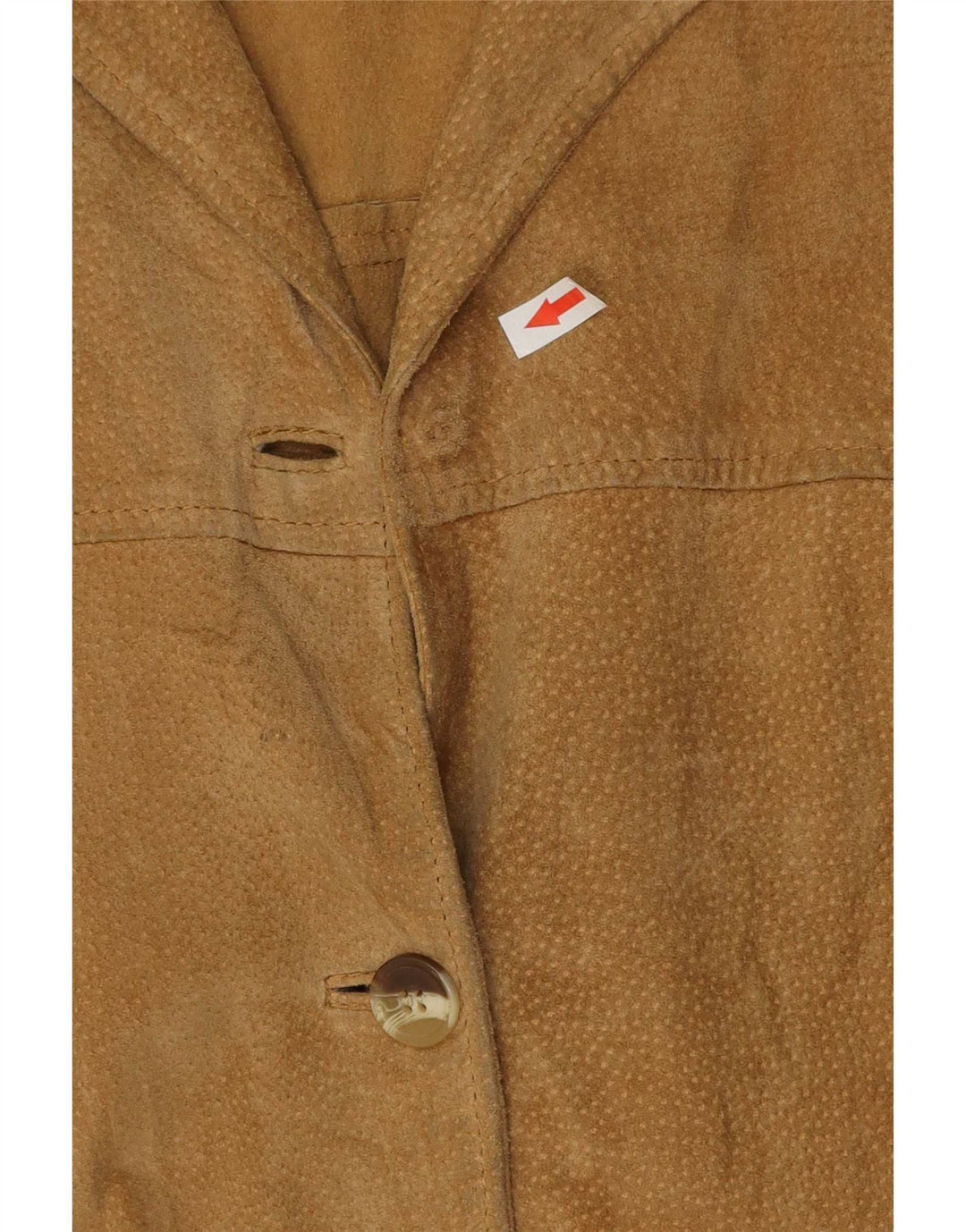 Vintage Womens Suede Overcoat IT 44 Medium Beige Leather