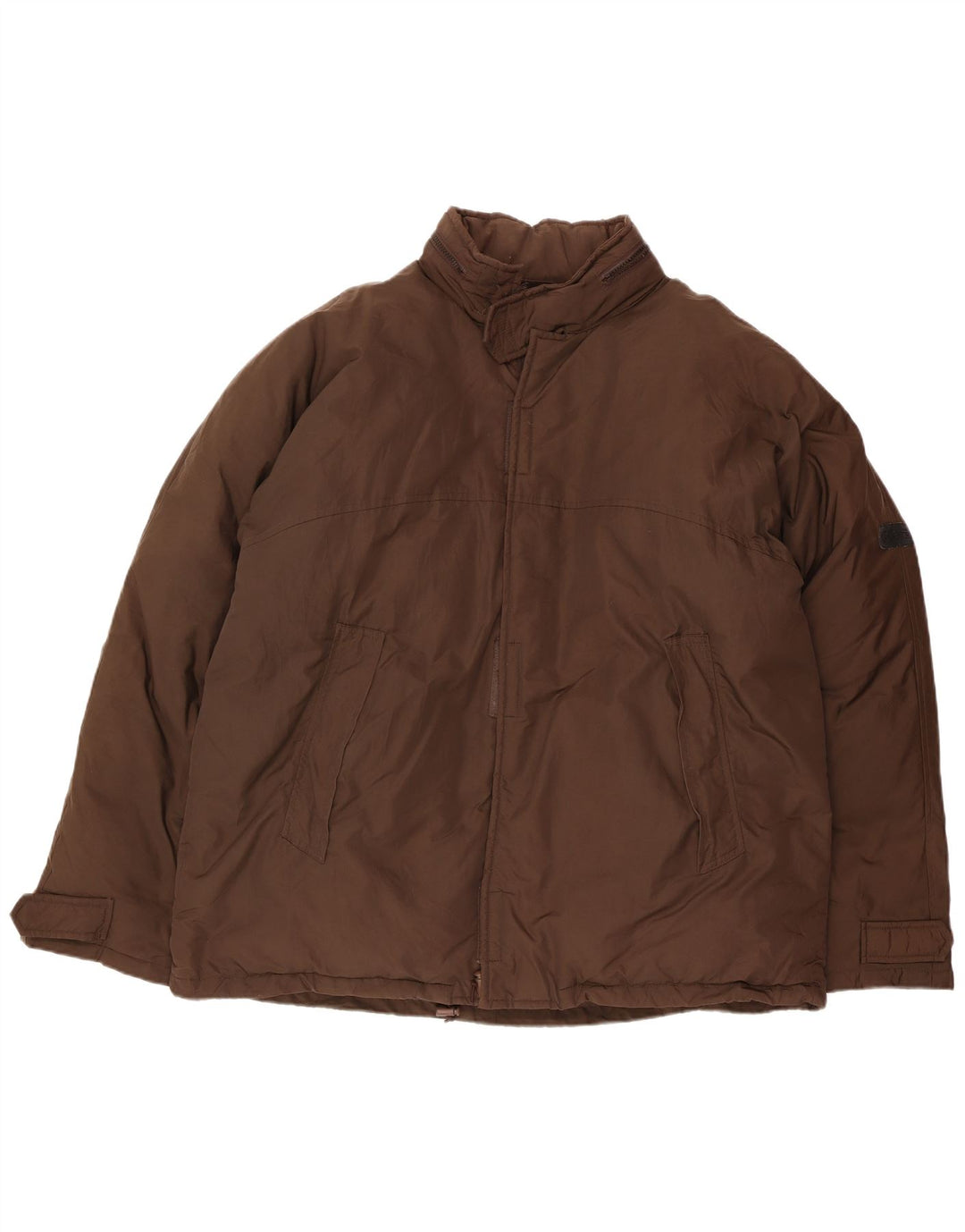 CALVIN KLEIN JEANS Mens Hooded Padded Jacket UK 42 XL Brown Nylon