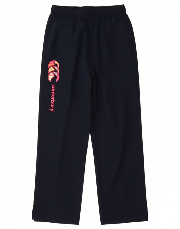 CANTERBURY Girls Graphic Tracksuit Trousers 9-10 Years  Navy Blue