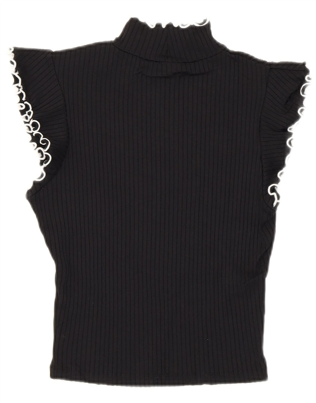 Zara Womens Crop Blouse Top UK 8 Small Black Polyamide