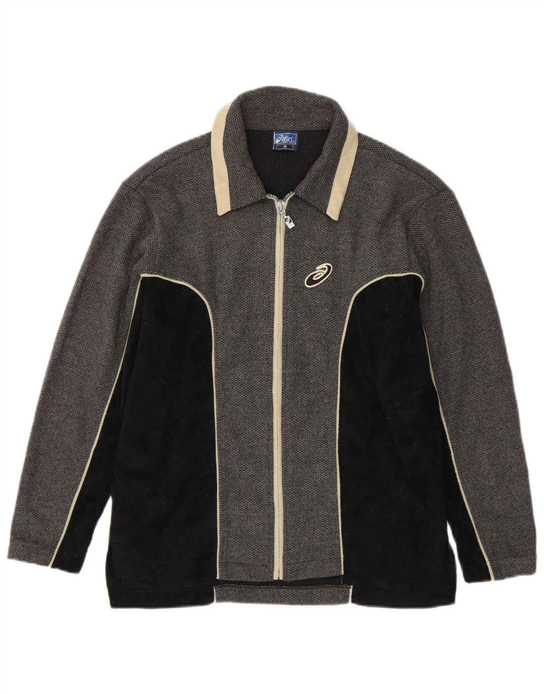 ASICS Mens Tracksuit Top Jacket Medium Grey Colourblock