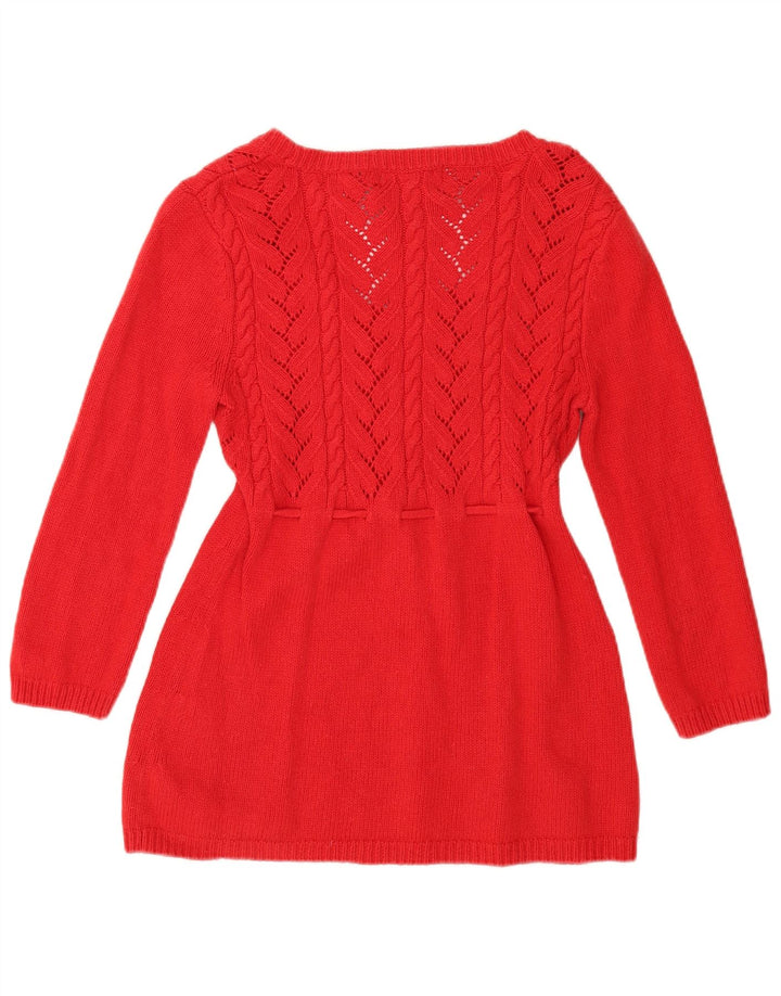 MICHAEL KORS Womens 3/4 Sleeve Boat Neck Jumper Sweater UK 12 Medium Red