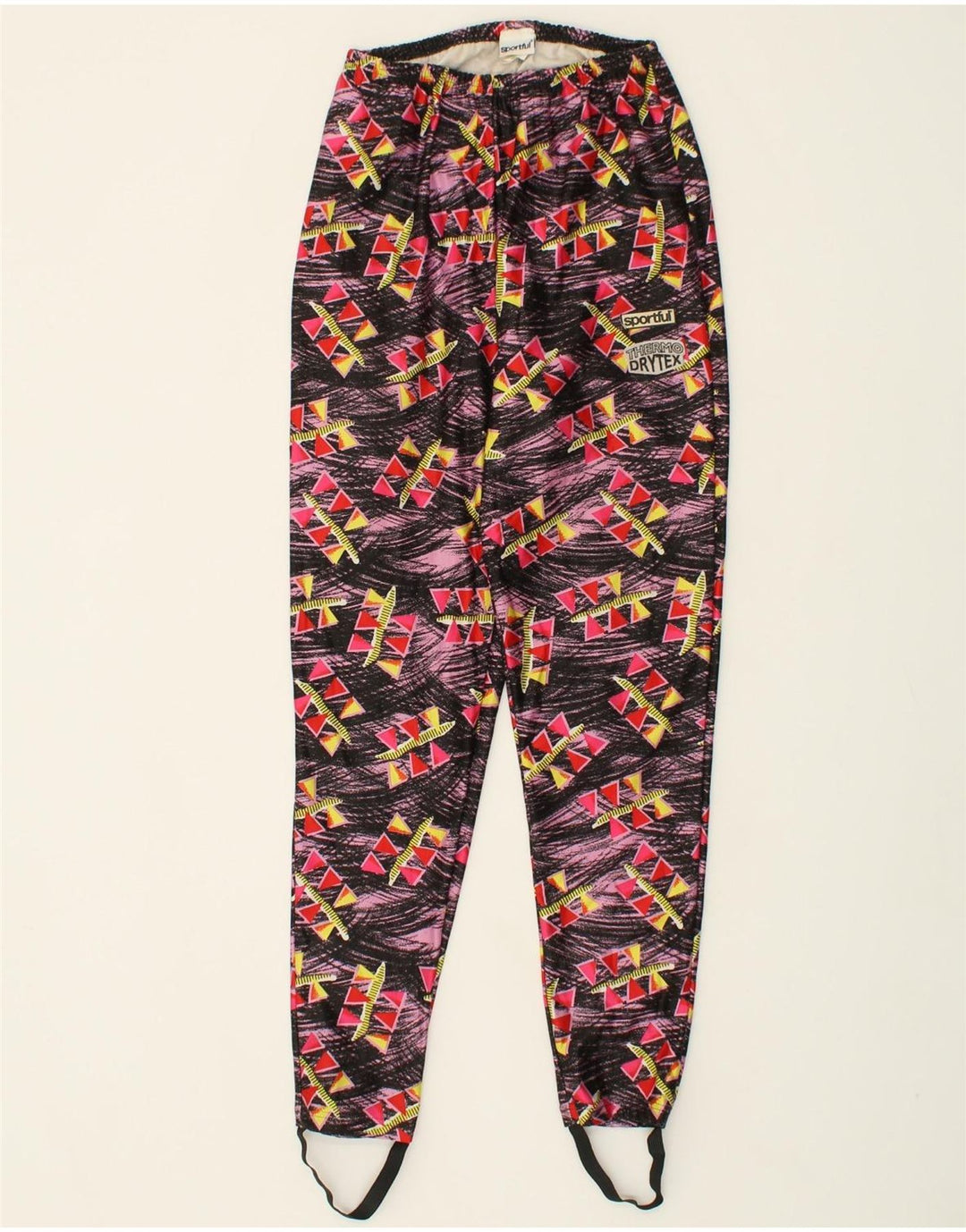 SPORTFUL Womens Stirrup Leggings IT 52 2XL Pink Geometric Polyester Vintage Sportful and Second-Hand Sportful from Messina Hembry 