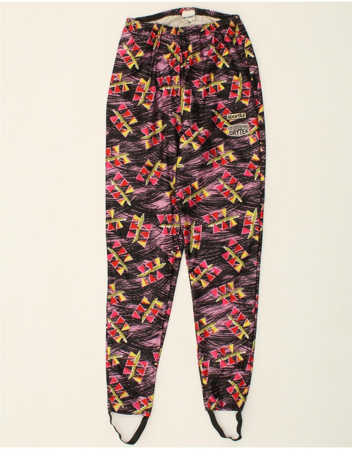 SPORTFUL Womens Stirrup Leggings IT 52 2XL Pink Geometric Polyester Vintage Sportful and Second-Hand Sportful from Messina Hembry 