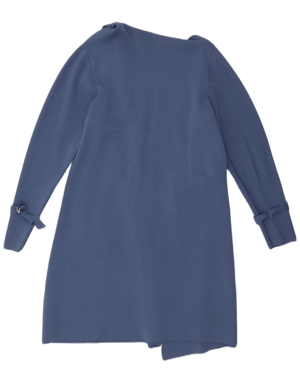 Paul Costelloe Womens Longline Open Cardigan Sweater UK 18 XL Blue Viscose