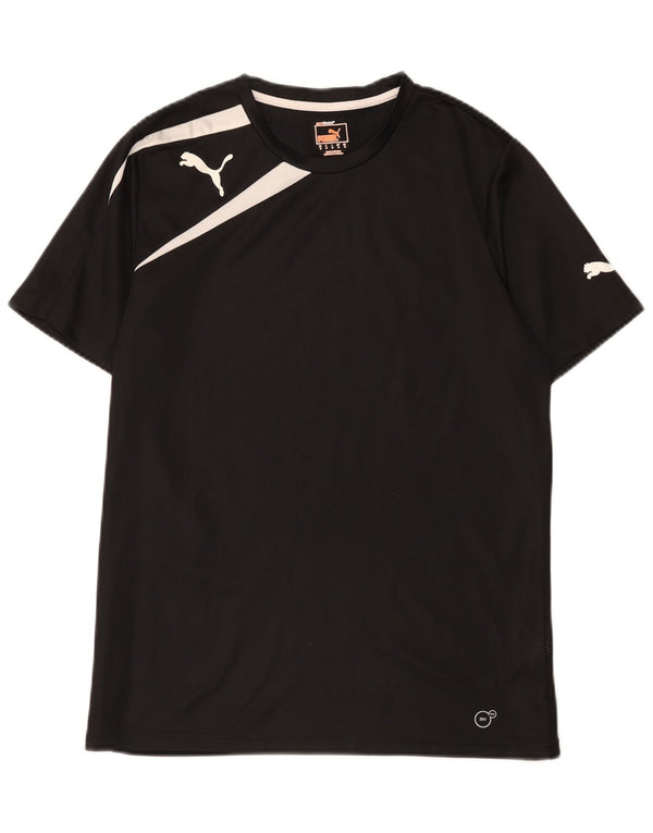 Puma Mens T-Shirt Top Medium Black Colourblock Polyester