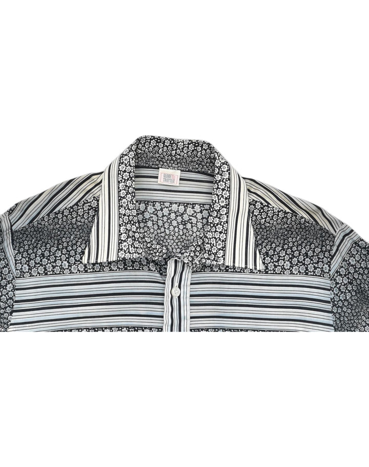 GLOBE TROTTER Womens Shirt UK 14 Large Black Striped | Vintage | Thrift | Second-Hand | Used Clothing | Messina Hembry 