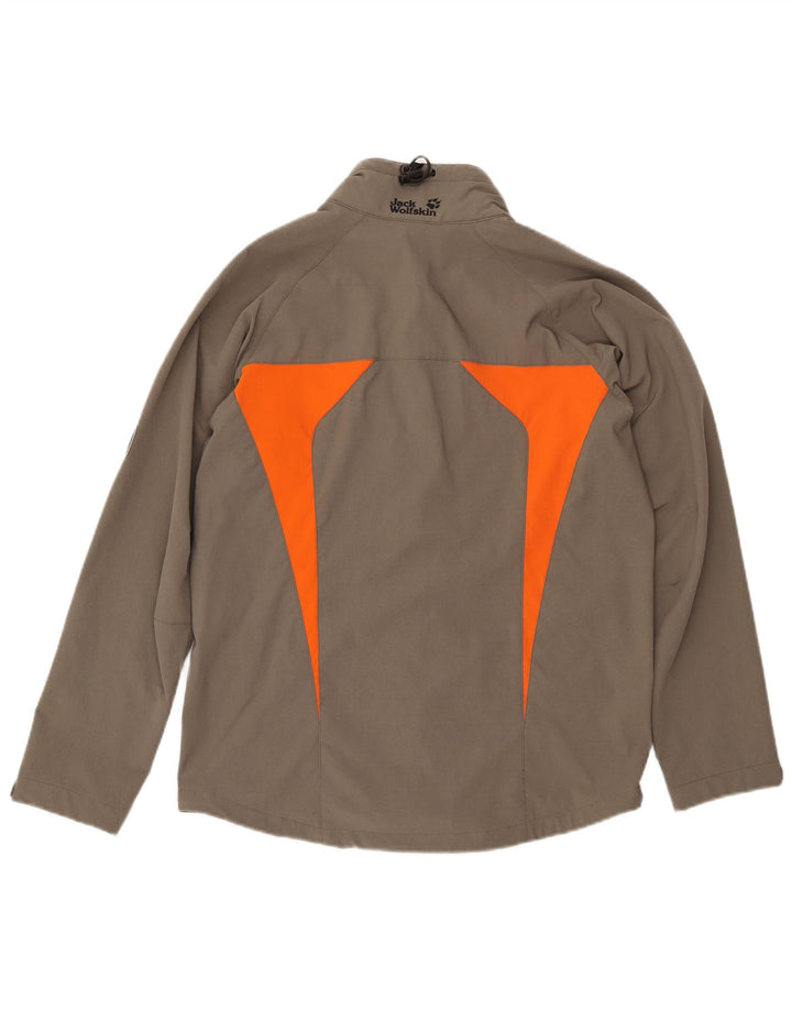 Jack Wolfskin Mens Zip Bomber Jacket UK 34 Small Khaki Polyamide