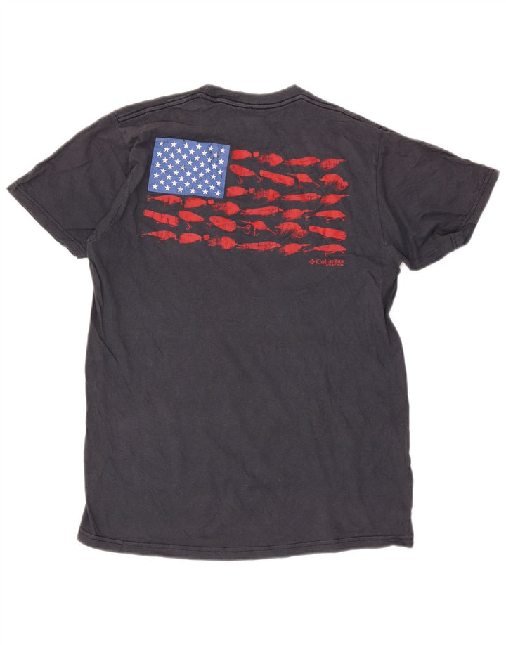 Columbia Mens Graphic T-Shirt Top Medium Grey Cotton