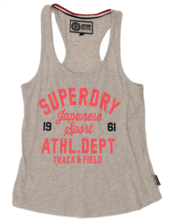 Superdry Mens Graphic Vest Top Small Grey Flecked Polyester