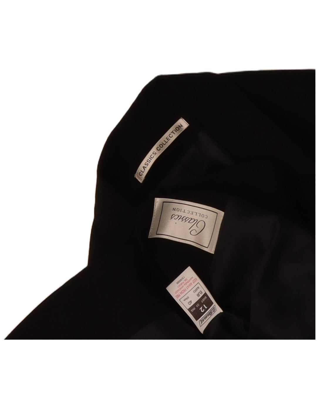 CLASSICS Womens 6 Button Blazer Jacket UK 12 Medium Black Polyester