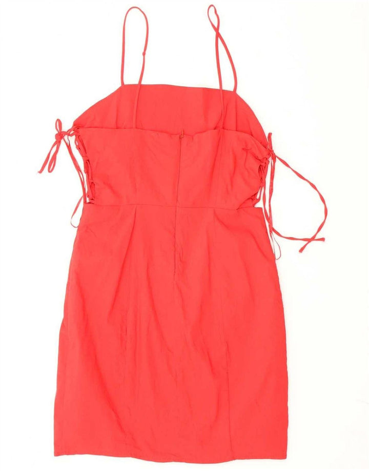 Zara Womens Sundress UK 12 Medium Red Cotton