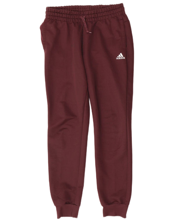 Adidas Womens Tracksuit Trousers Joggers UK 8/10 Small Burgundy Polyester