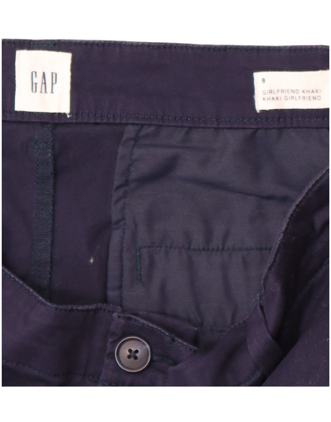 GAP Womens Girlfriend Chino Trousers US 8 Medium W32 L28 Navy Blue