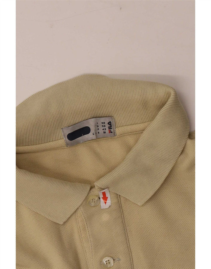 Fila Mens Polo Shirt IT 50 Medium Beige Cotton
