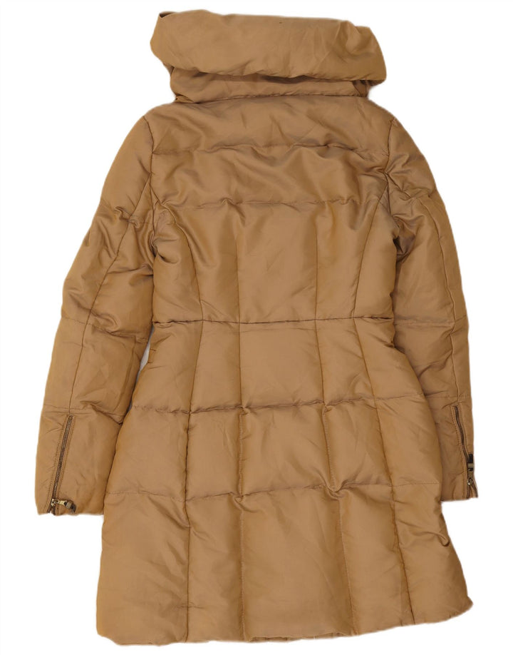 Zara Womens Padded Coat UK 10 Small Brown Nylon