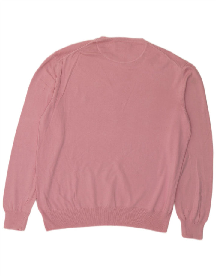 Marlboro Classics Mens Crew Neck Jumper Sweater 2XL Pink Cotton