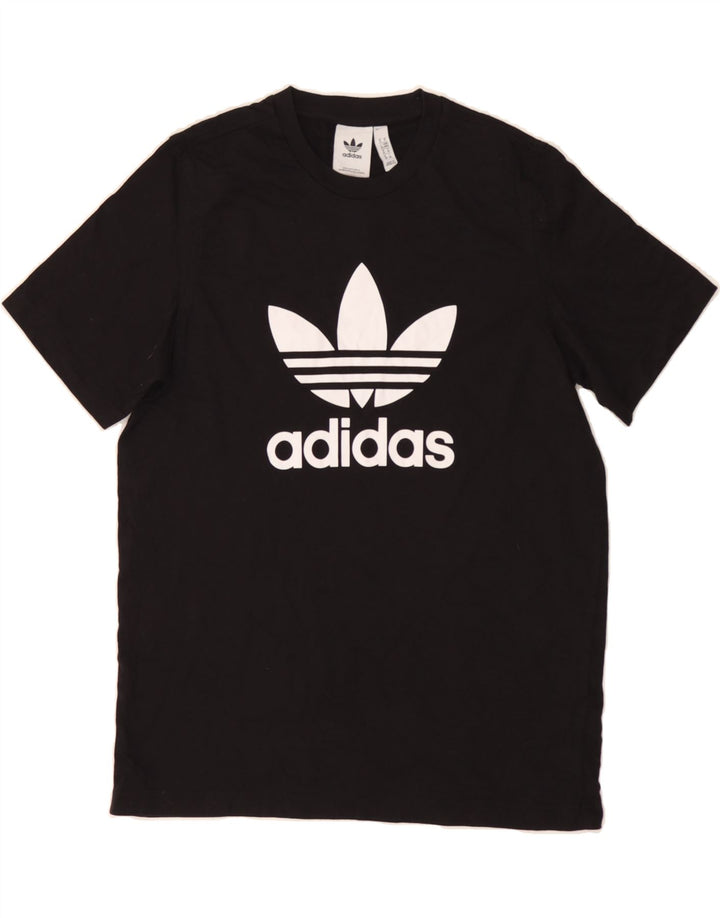 ADIDAS Mens Graphic T-Shirt Top Medium Black Cotton Vintage Adidas and Second-Hand Adidas from Messina Hembry 