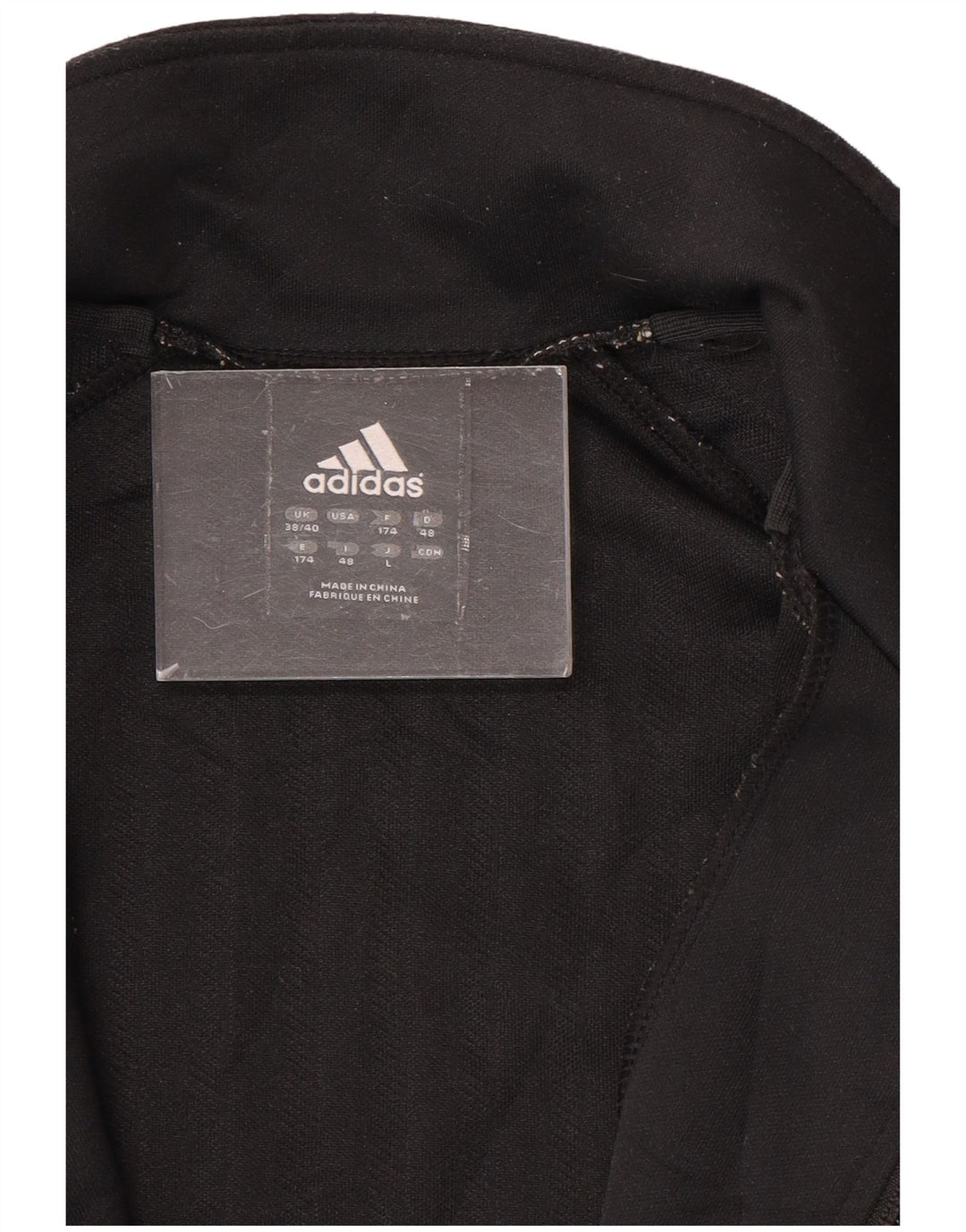 ADIDAS Mens Tracksuit Top Jacket UK 38/40 Medium Black Striped