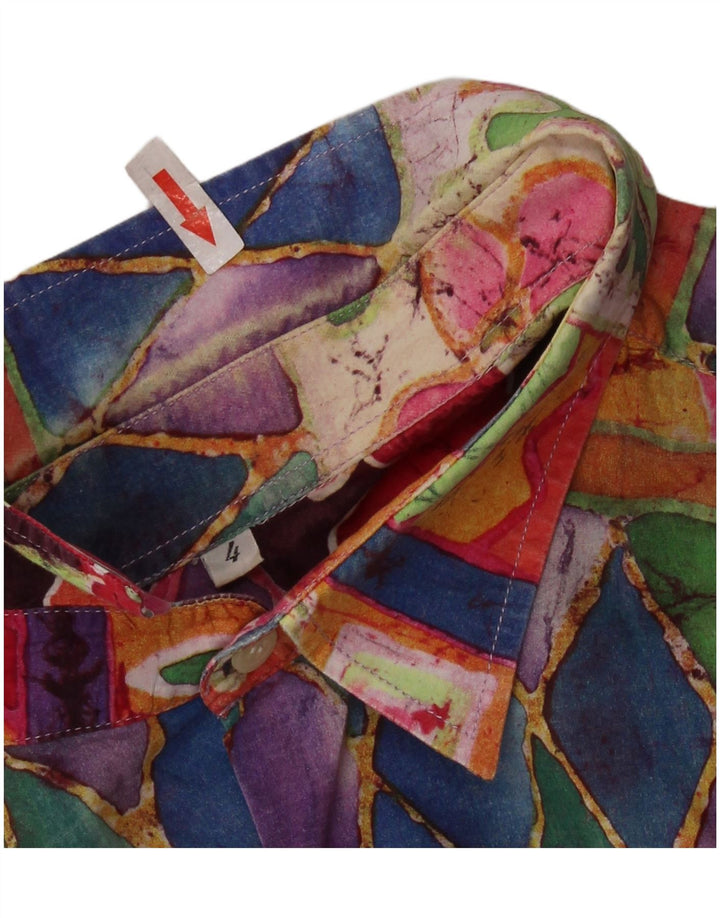 VINTAGE Mens Short Sleeve Shirt Large Multicoloured Geometric