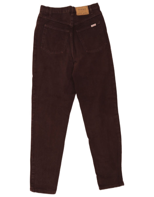 Vintage Womens High Waist Tapered Jeans UK 14 Medium W30 L30 Brown Cotton