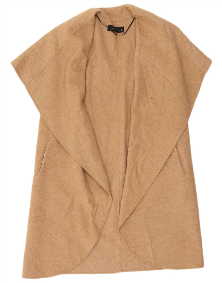 Zara Womens Oversized Longline Cardigan Sweater UK 14 Medium Beige