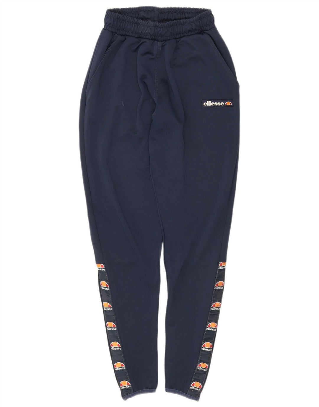 ELLESSE Womens Graphic Tracksuit Trousers UK 6 XS Navy Blue Polyester