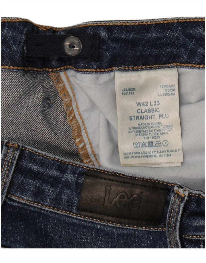 Lee Womens Straight Jeans W42 L33 Navy Blue Cotton