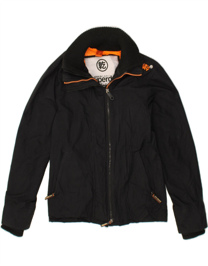 SUPERDRY Womens The Windcheater Windbreaker Jacket UK 14 Medium Black Vintage Superdry and Second-Hand Superdry from Messina Hembry 