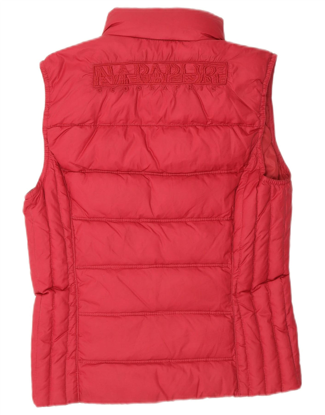 NAPAPIJRI Womens Graphic Padded Gilet UK 12 Medium Red Polyamide