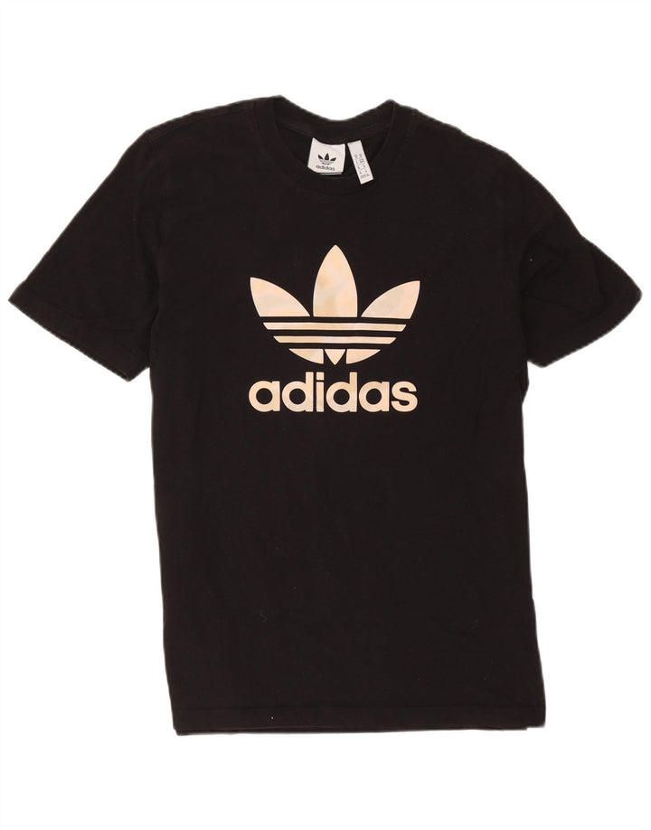 Adidas Mens Graphic T-Shirt Top Medium Black Cotton