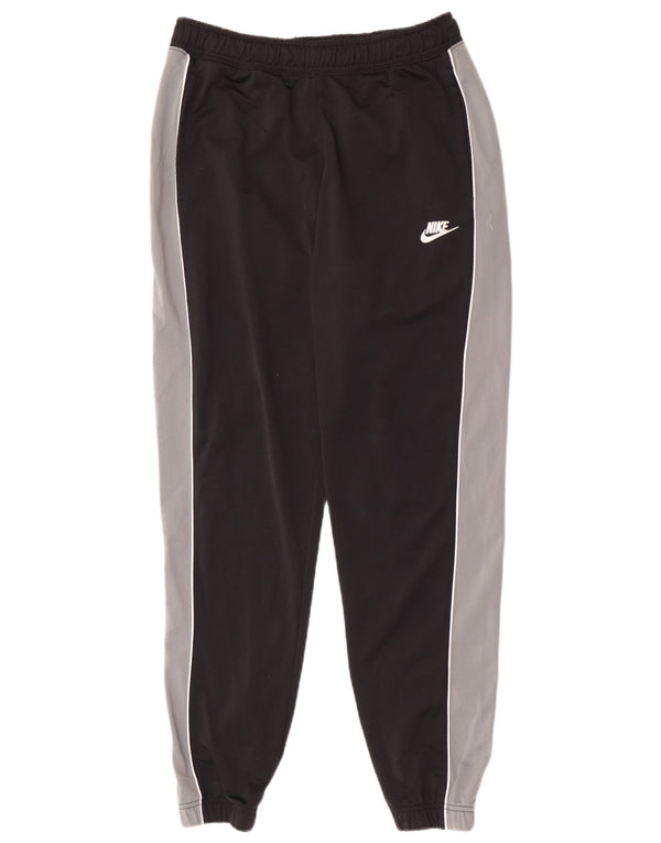 Nike Mens Tracksuit Trousers Joggers Large Black Colourblock Polyester