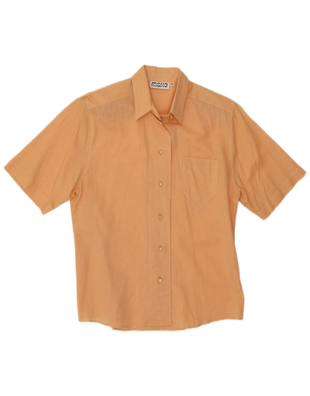 VISCONTI Womens Short Sleeve Shirt EU 38 Medium Orange Cotton