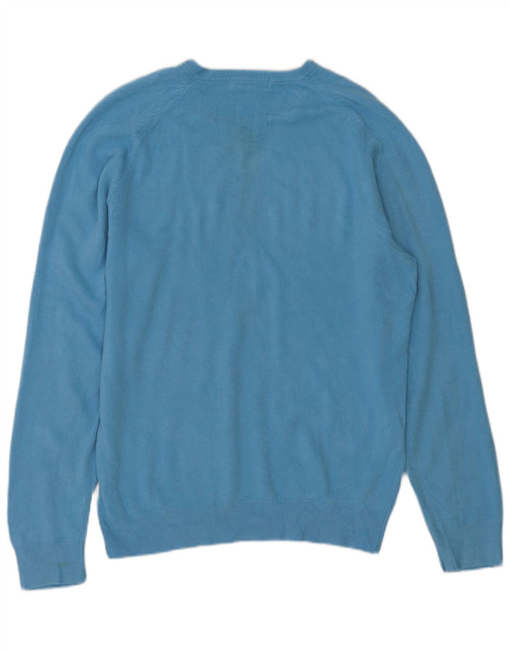 Marks & Spencer Mens Autograph V-Neck Jumper Sweater Small Blue Acrylic