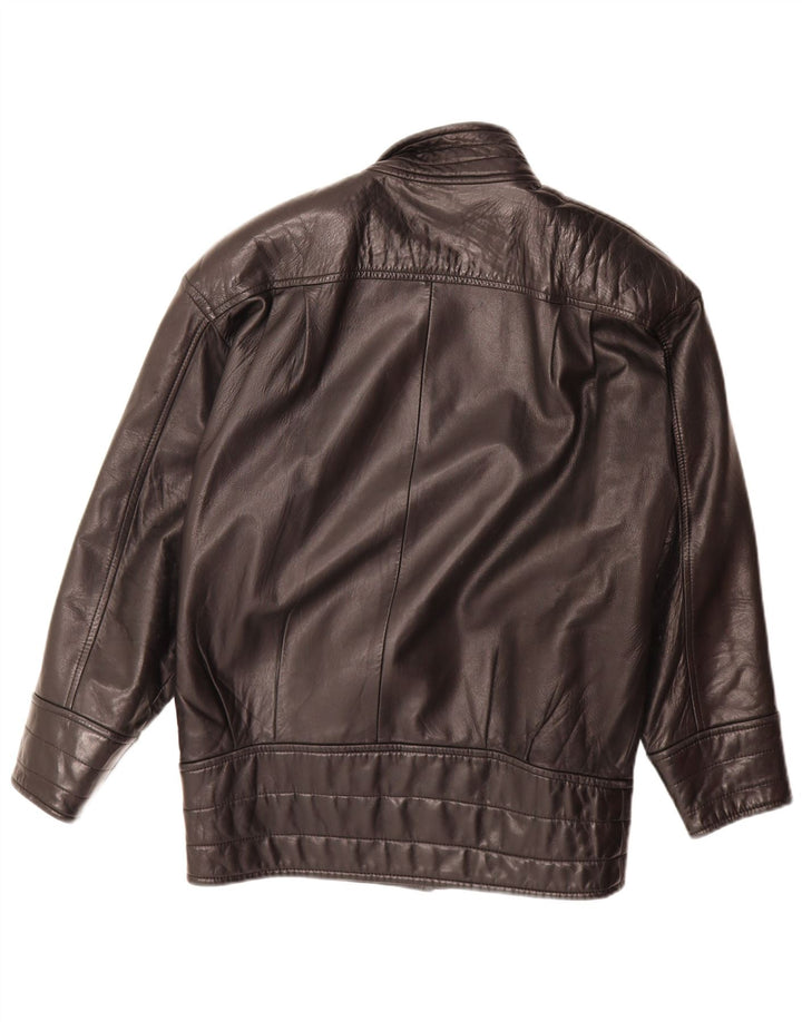 Danier Womens Oversized Leather Jacket UK 6 XS Black