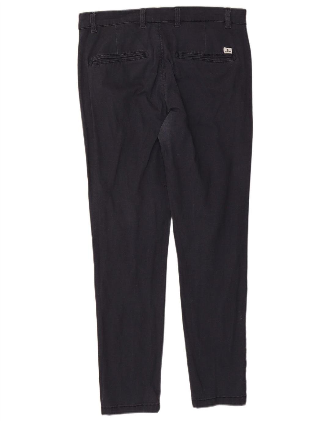 JACK & JONES Mens Slim Chino Trousers W32 L28 Navy Blue Cotton