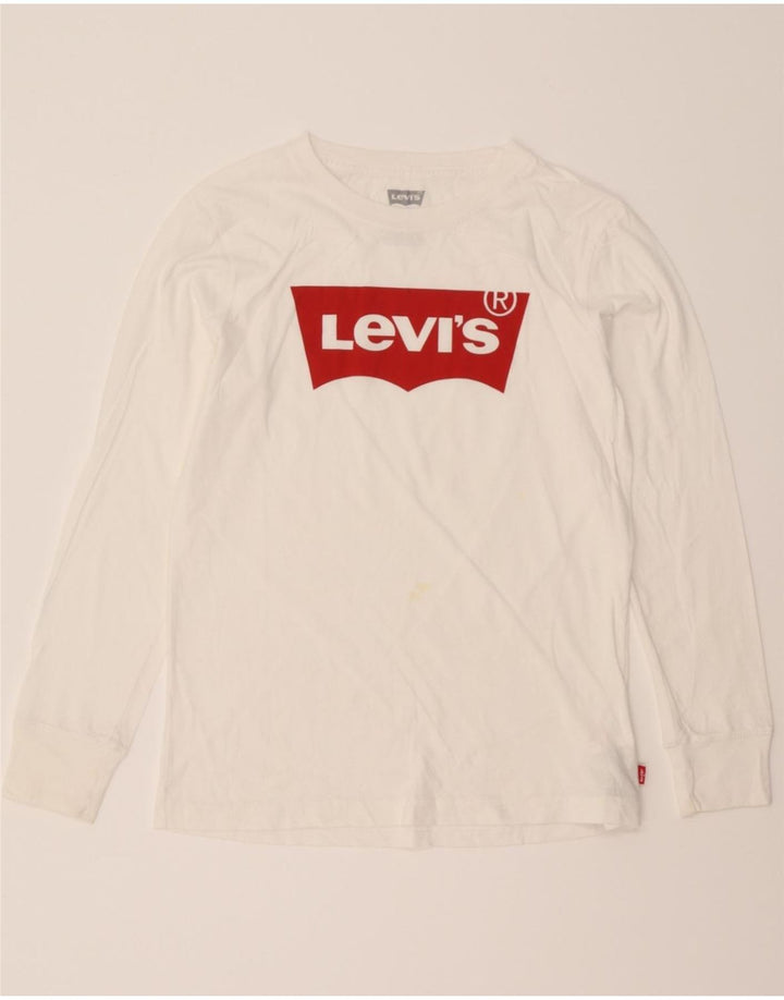 LEVI'S Boys Graphic Top Long Sleeve 11-12 Years  White Cotton Vintage Levi's and Second-Hand Levi's from Messina Hembry 