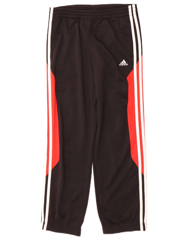 ADIDAS Boys Tracksuit Trousers Joggers 11-12 Years  Black Colourblock