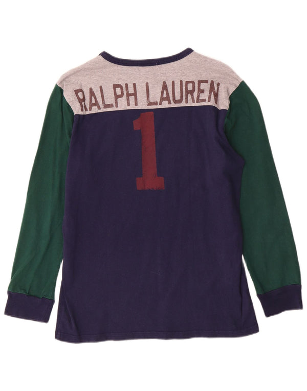 POLO RALPH LAUREN Boys Graphic Top Long Sleeve 11-12 Years Large  Blue