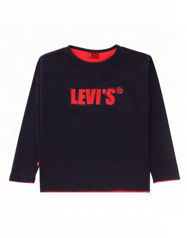 Levi's Boys Graphic Top Long Sleeve 9-10 Years Navy Blue