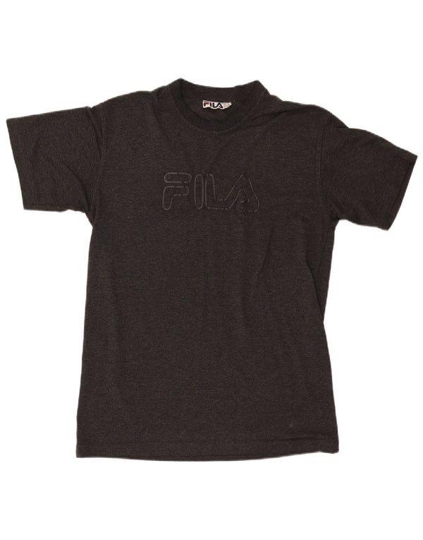 FILA Boys Graphic T-Shirt Top 13-14 Years XL Black Cotton