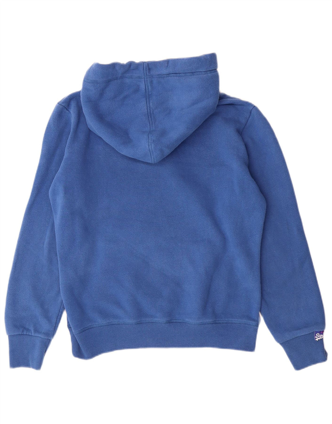 SUPERDRY Womens Graphic Oversized Hoodie Jumper UK 10 Small Blue Cotton