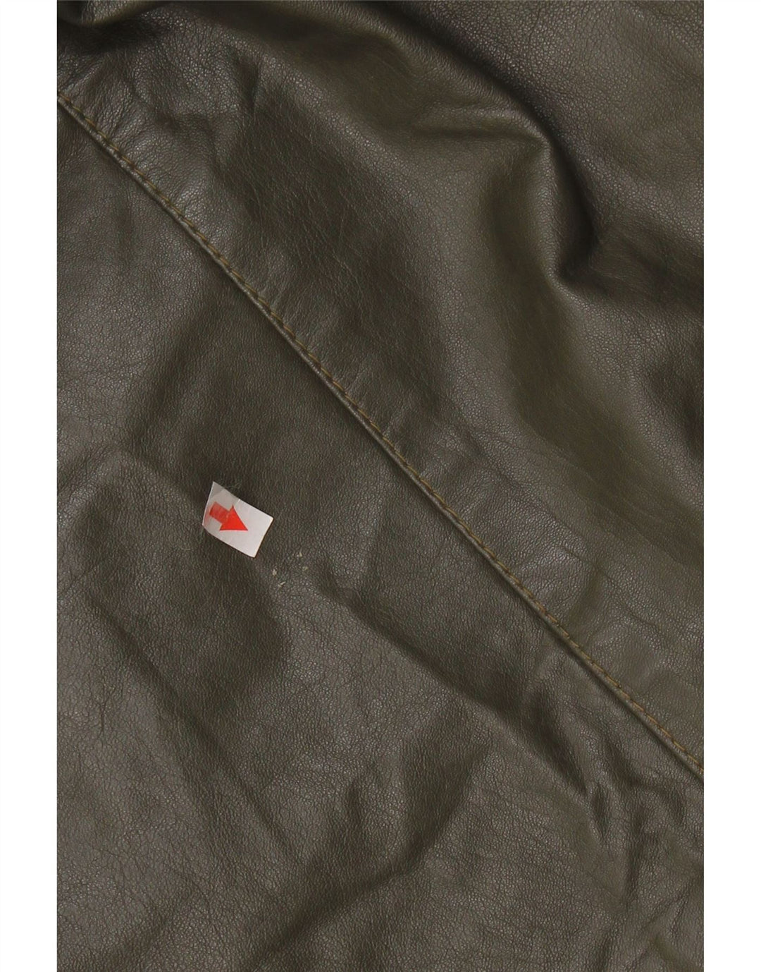 Vintage Womens Oversized Leather Coat IT 40 Small Green Colourblock Leather